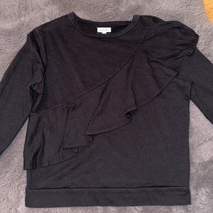 Love, Fire Black Front Ruched Sweater